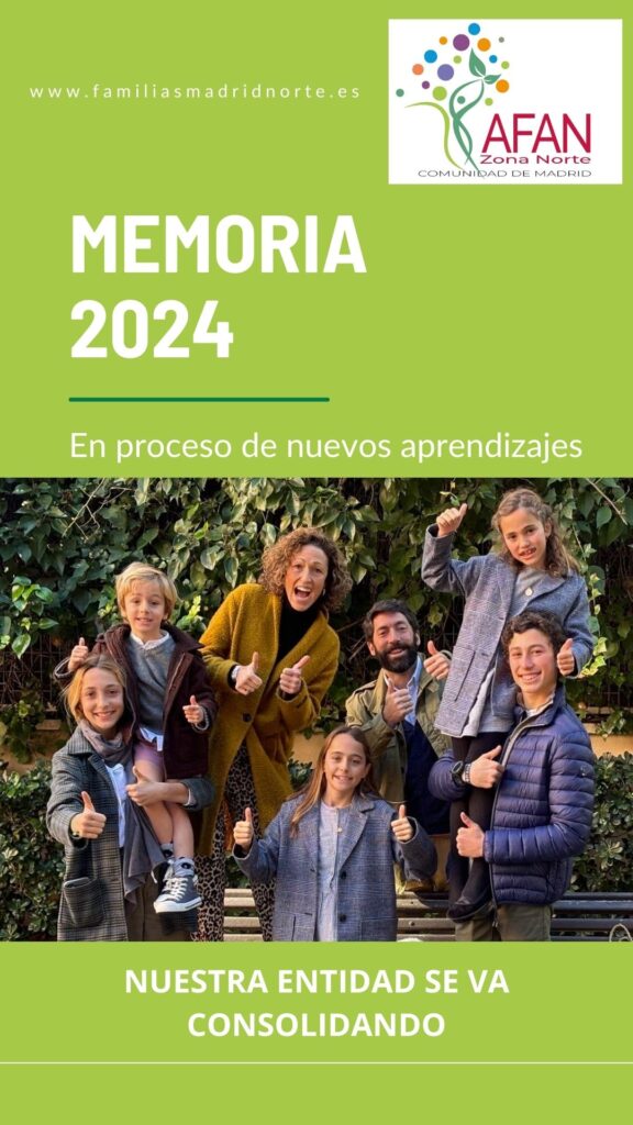Portada Memoria 2024 de la Asociación de Familias Numerosas de la Zona Norte de Madrid