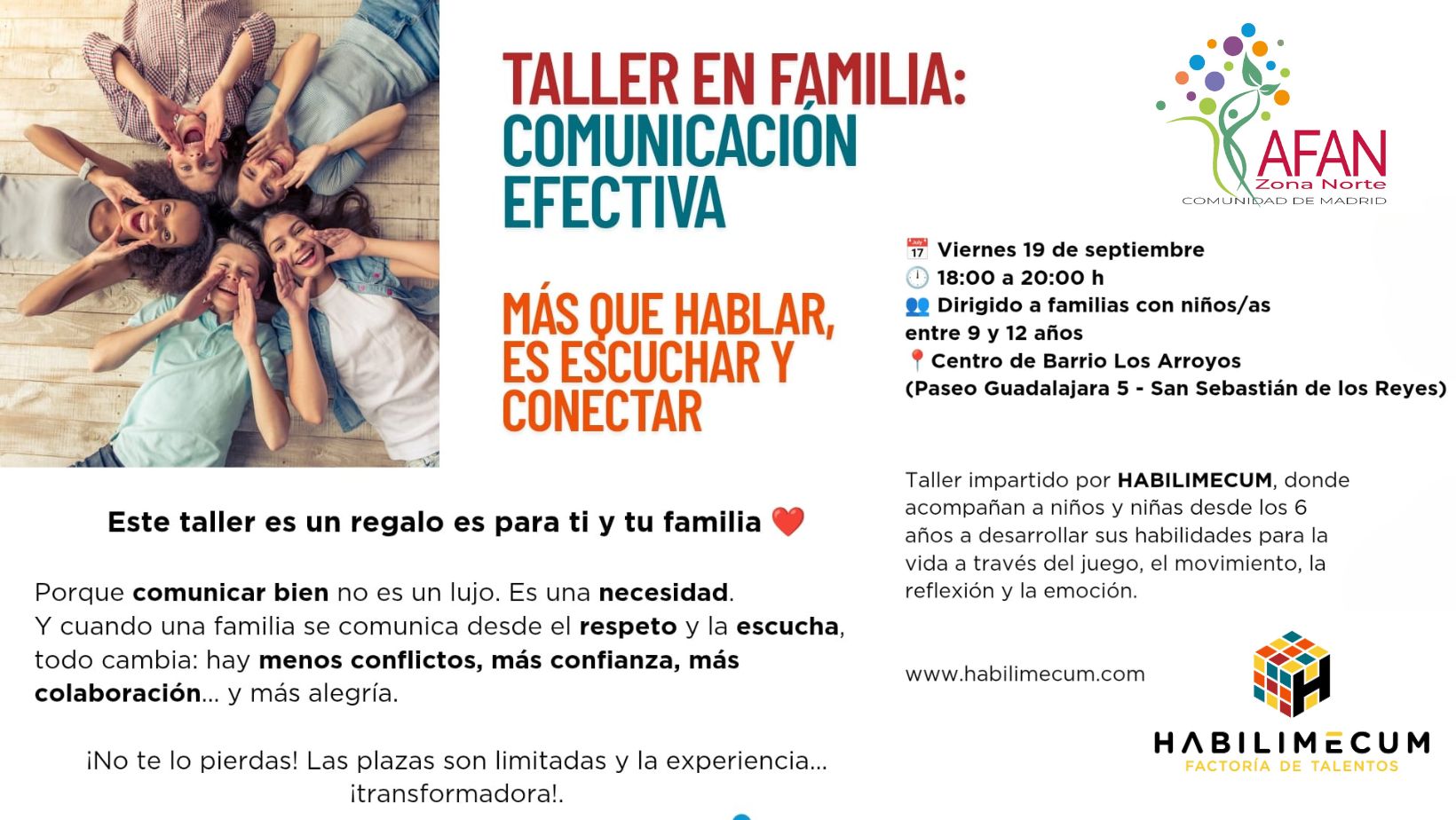 Taller de comunicación efectiva en Familias Numerosas Madrid Norte
