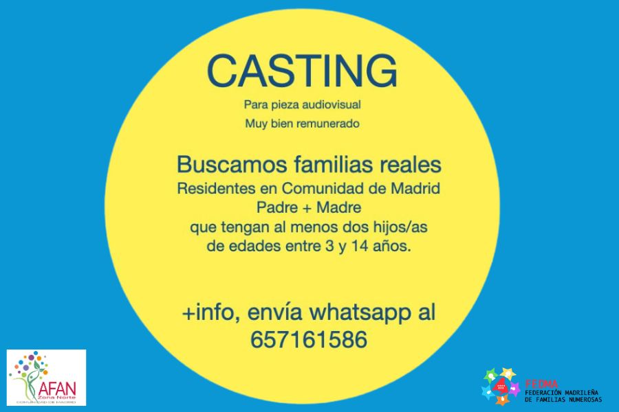 CASTING REMUNERADO EN FAMILIA