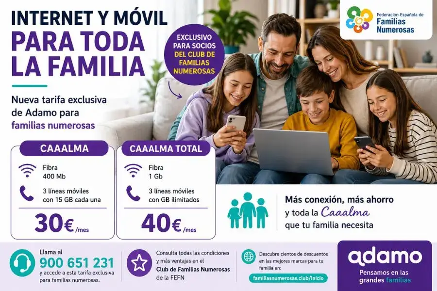 Internet y móvil familias numerosas