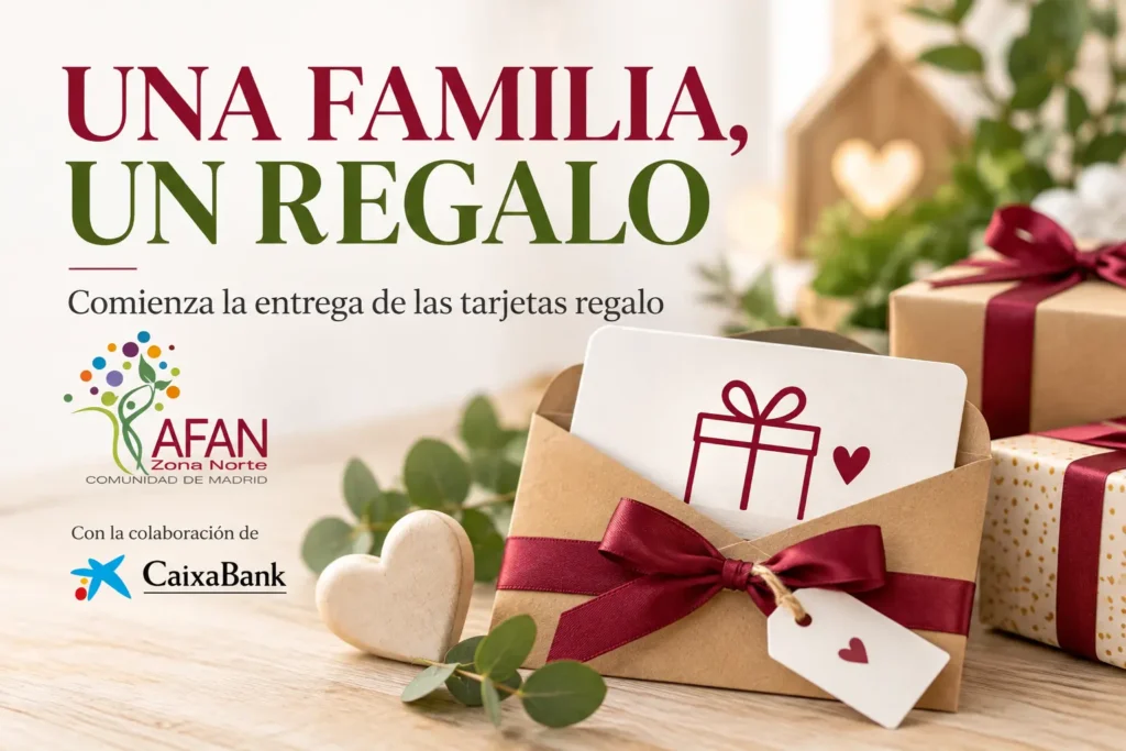 campaña una familia un regalo, entrega de tarjetas