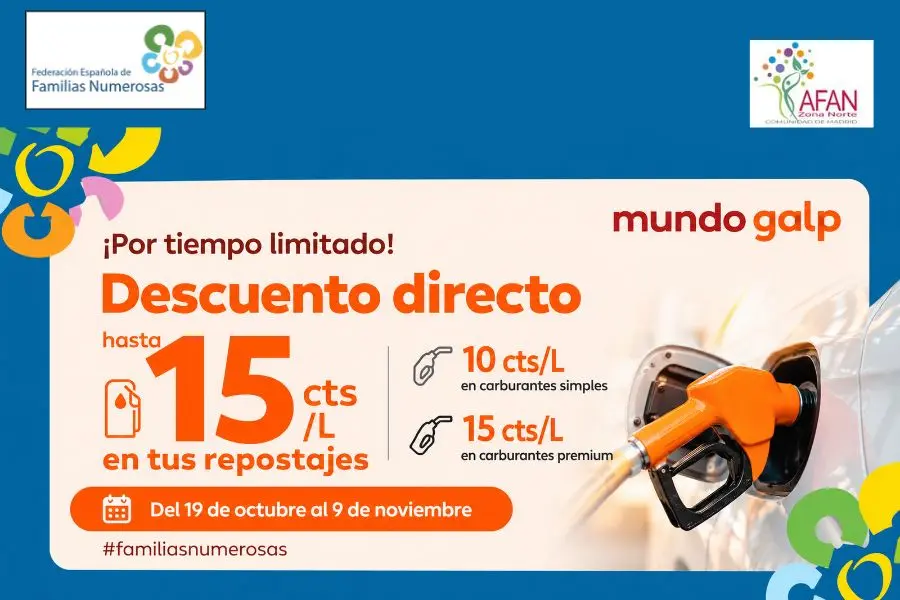 DESCUENTO EN CARBURANTES para familias numerosas